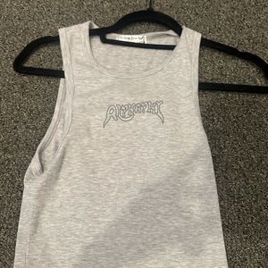 Gray alpha phi high neck tank